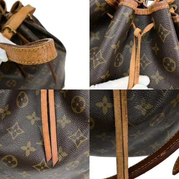 LOUIS VUITTON Petit Noe Drawstring Shoulder Bag Monogram Leather